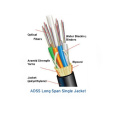 self-supporting overhead ADSS single jacket 24 core fiber optic cable with non metallic strength
